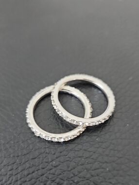 Silver Crystal Eternity Stackable Ring Set - Women Jewelry Size 7